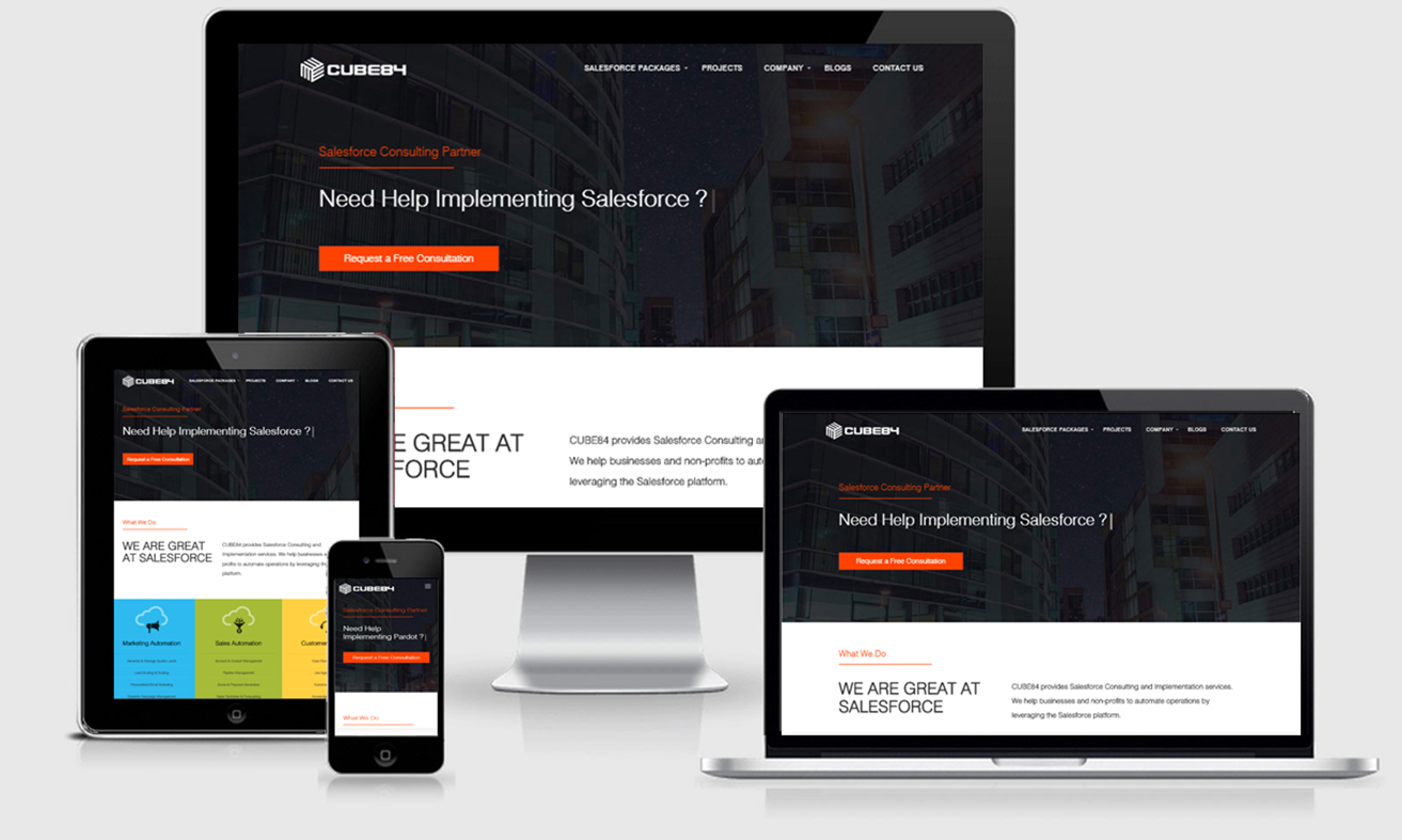 Responsive custom designed website for CUBE84